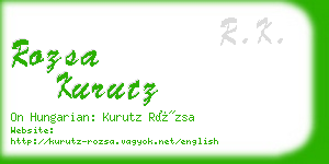 rozsa kurutz business card